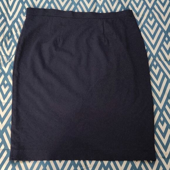 Maurices Navy Blue Pull On Stretch Knit Midi Pencil Skirt Size Large - Picture 7 of 12
